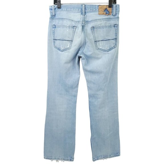 Aeropostale Driggs Slim Boot Cut Jeans Mens 30 x 30 Distressed Destroyed Denim - Picture 2 of 8